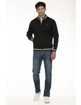 Regular Zip Black Coat