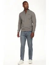 Sweatshirt com meio fecho Regular Cinza