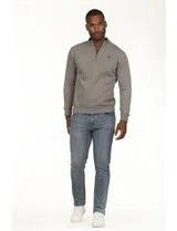 Sweatshirt com meio fecho Regular Cinza