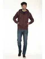 Sudadera con cierre Regular Burdeos