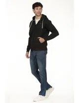 Sudadera con cremallera Regular Negra