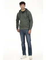 Sudadera con cremallera Regular Verde