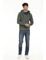 Sudadera con cremallera Regular Verde