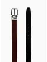 Cinturón de cuero reversible Marrón-Negro