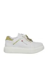 Women's White and Gold Sneakers
