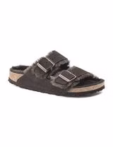 Sandálias Arizona Shearling Suede Mocca Estreito