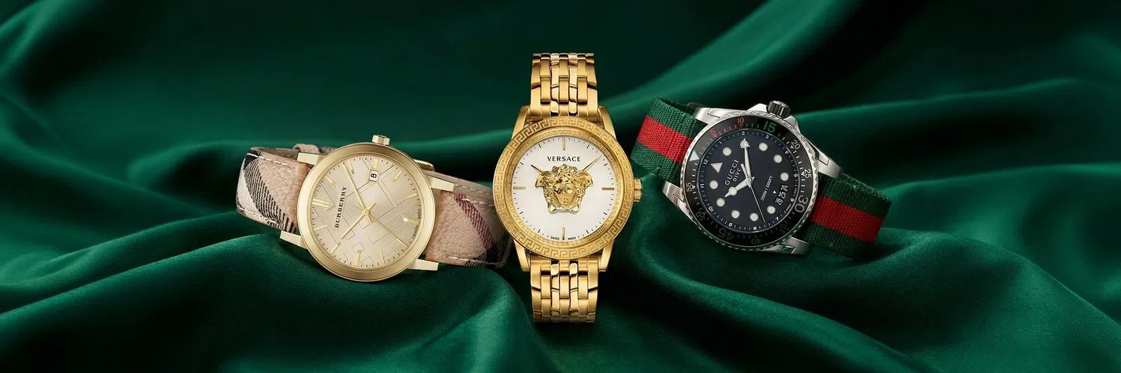 Relógios Burberry, Gucci e Versace