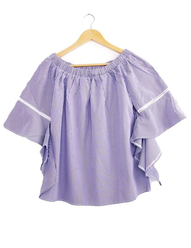 Ruffle Blouse Purple