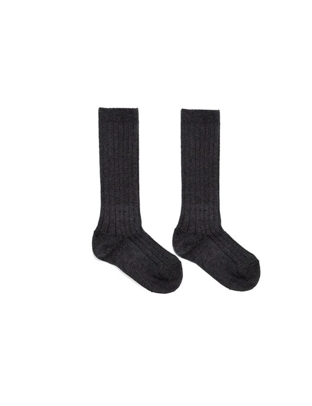 Gray Ribbed Sock