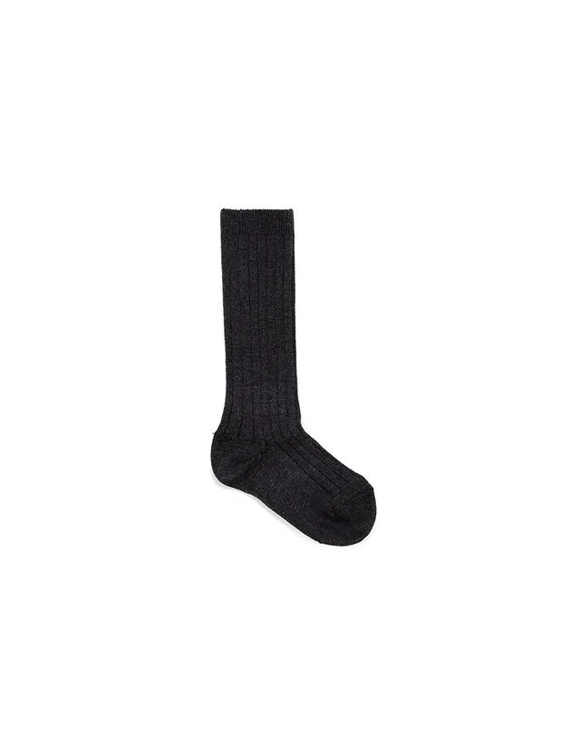 Gray Ribbed Sock