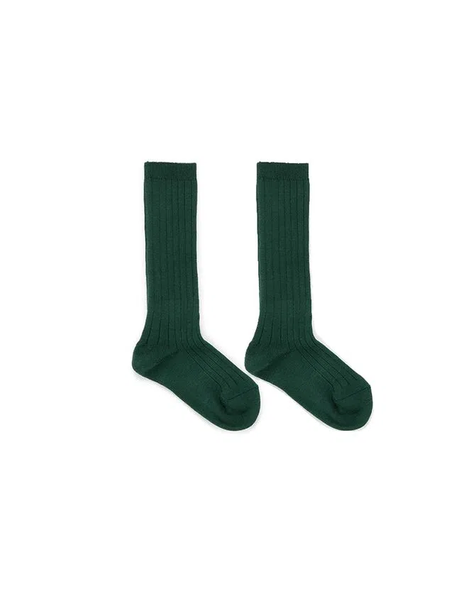 Ribbed Green Socks