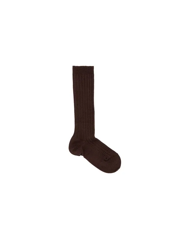 Ribbed Brown Sock