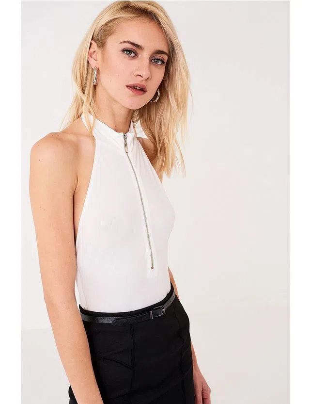 Body Senhora Cava com Fecho Branco