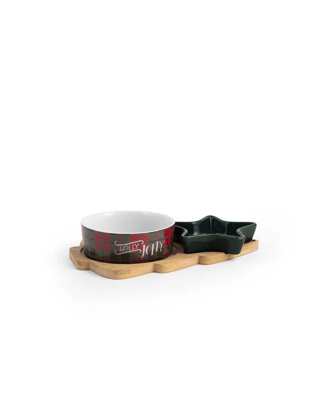 Ensemble Plateau et 2 Tasses de Noël 15x22cm