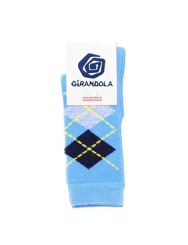 Blue and Black Diamond Baby Socks