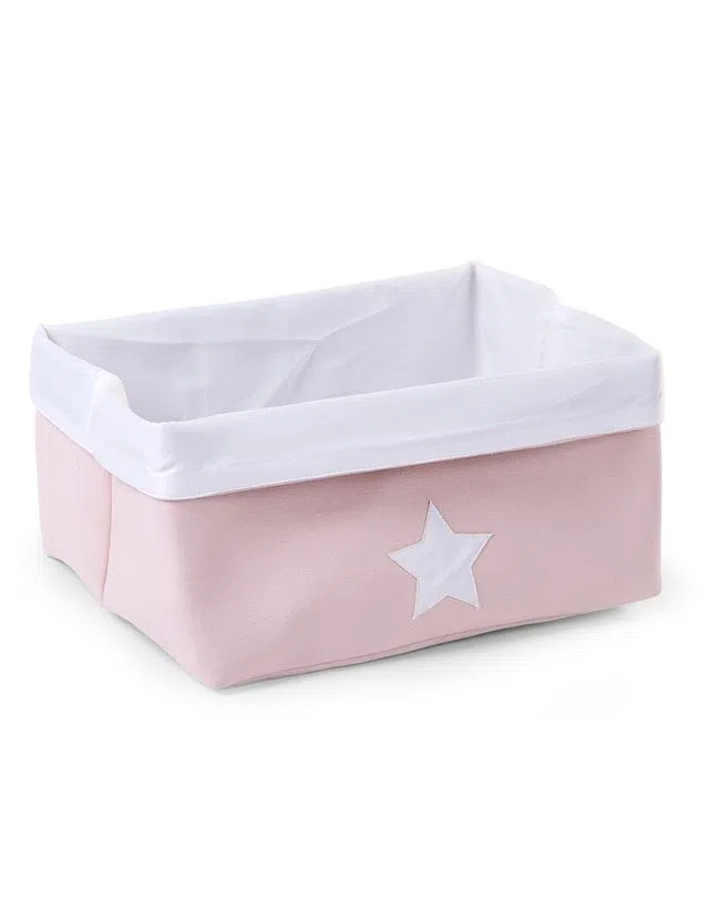 Cesta Rosa Claro/Branco
