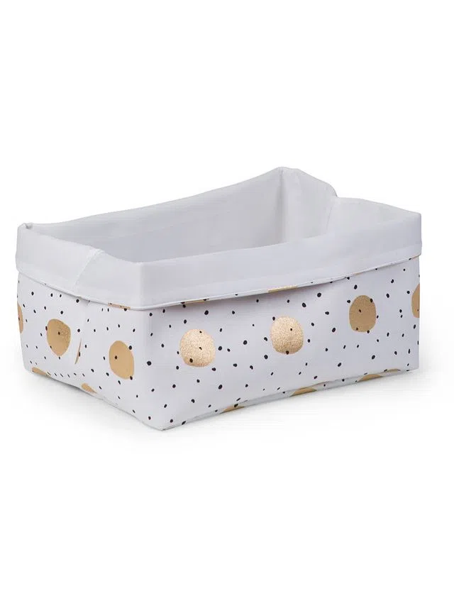 Cesta Branco/Pontos Dourados