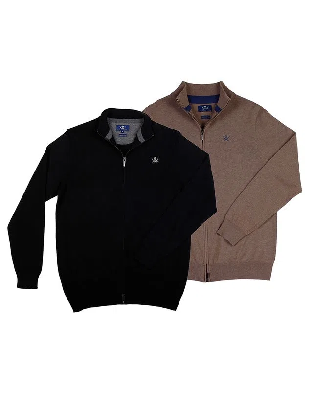 Pack 2 Cardigans Homem Castanho e Preto
