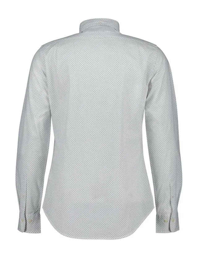Camisa Slim Micro Print Bege