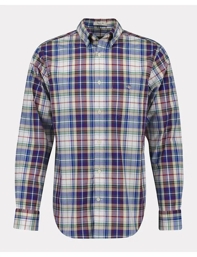 Camisa de manga comprida xadrez Multicor