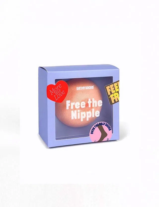 Free The Nipple White Socks