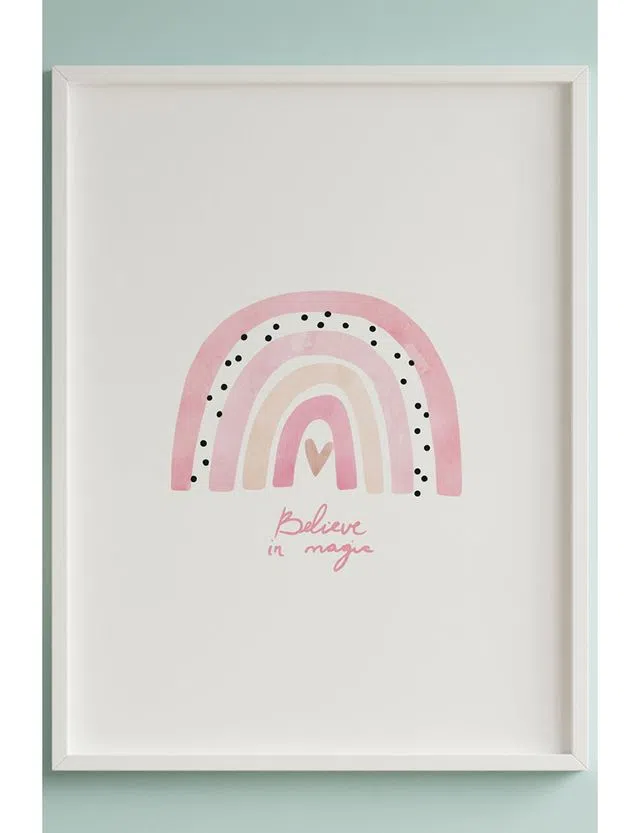 Quadro Lâmina Arco Íris Rosa