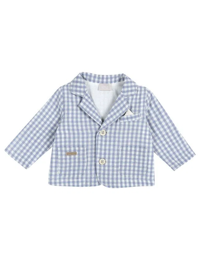 White and Blue Boy Blazer