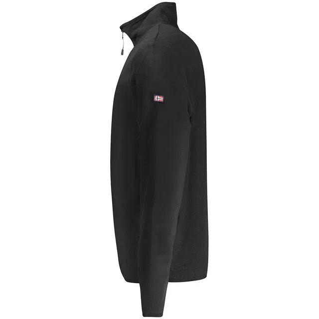 Sweatshirt com meio fecho Preto