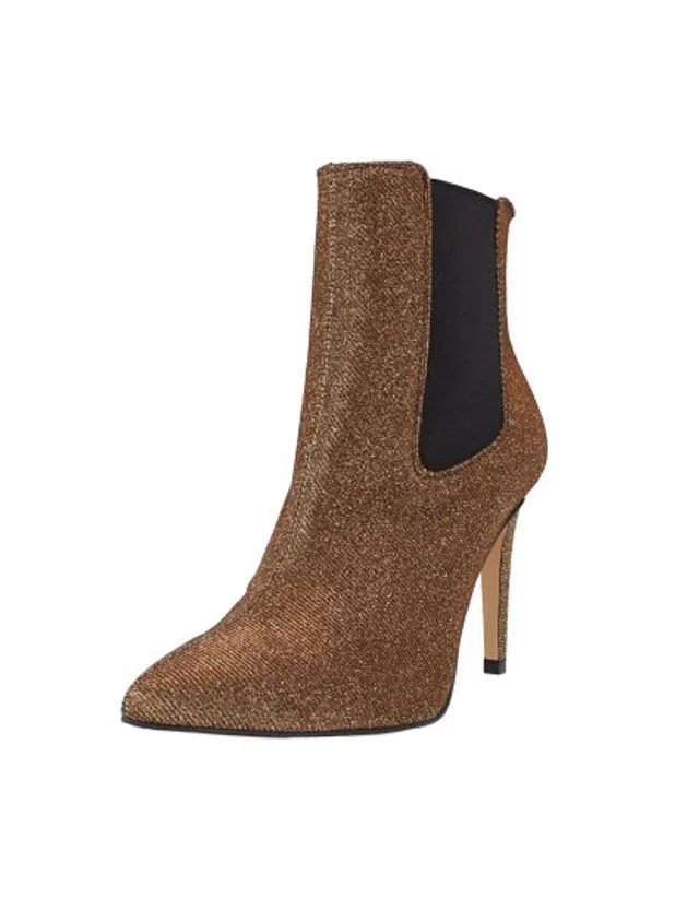 Botins de Salto Bronze Glitter