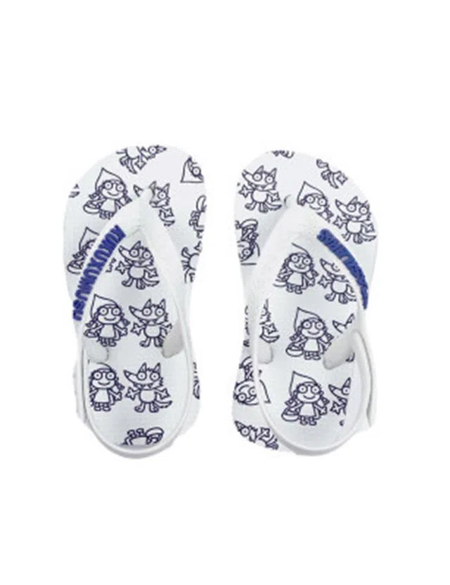 Chinelos Criança Branco e Azul