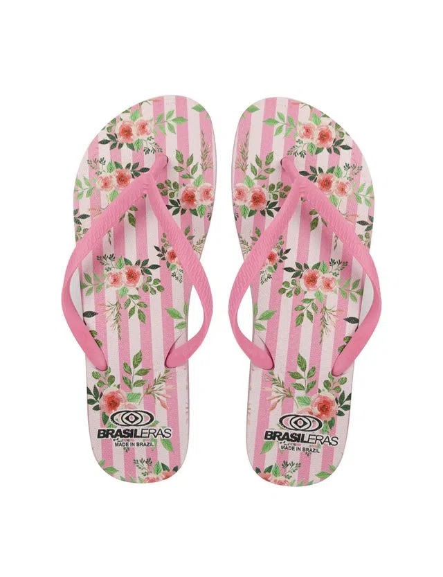 Chinelos Menina Rosa com Padrão