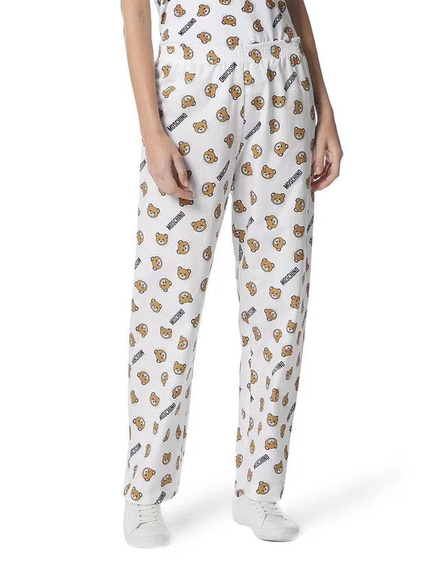 Calças Pijama Senhora Branco com Estampado