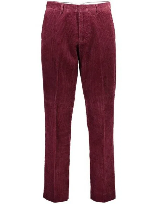 Calças Chino Veludo Vermelho