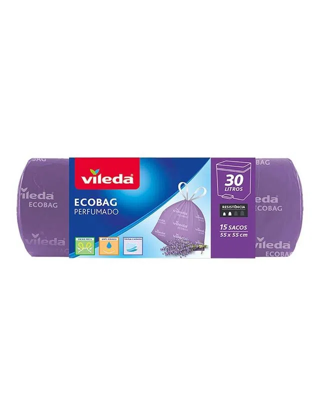 Saco Lixo Super+ 30L Perfumado Lavanda (15 Un)