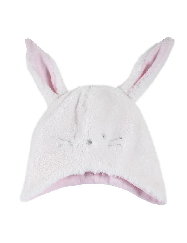 Gorro Bebé Branco e Rosa