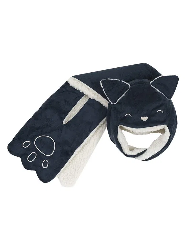 Conjunto Bebé Gorro e Cachecol Azul