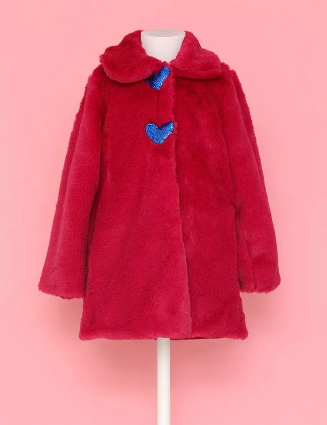 Casaco Fluffy Menina Rosa
