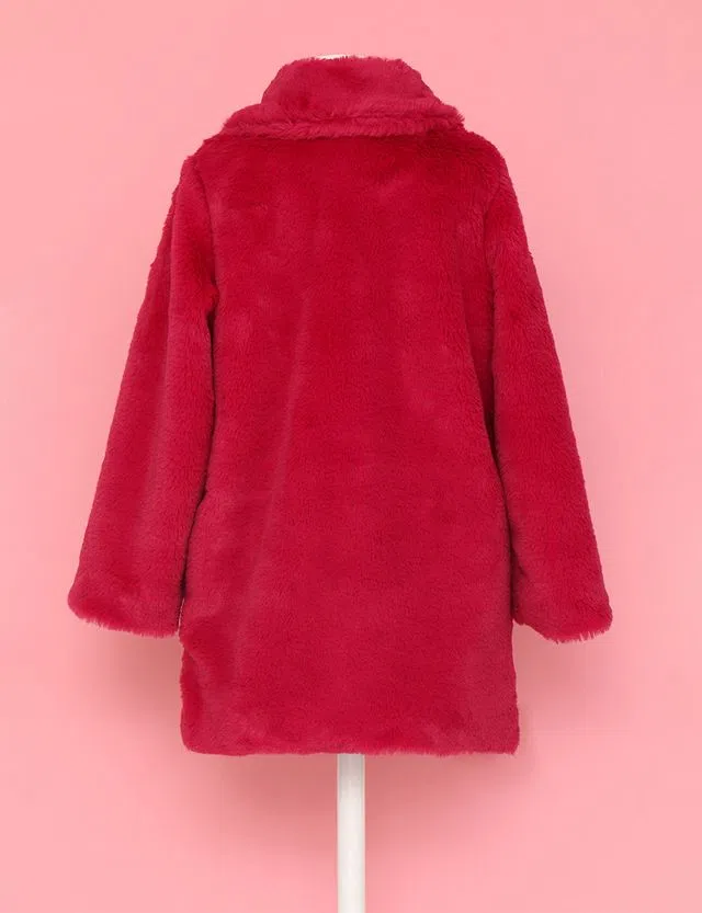 Casaco Fluffy Menina Rosa