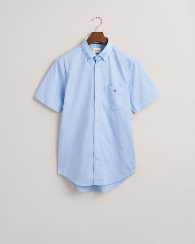 Camisa de manga curta Regular Poplin Shield Azul