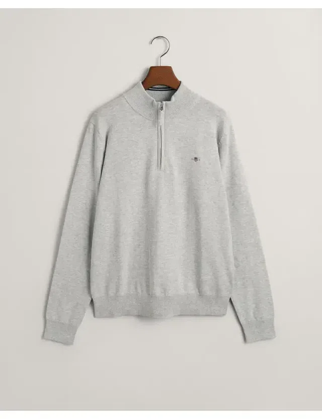 Sweatshirt half zip Shield Logo Cinza