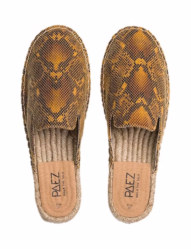 Mules Print Snake Caramel