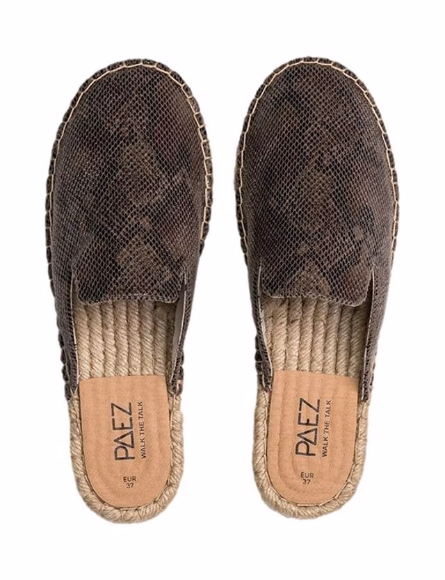 Mules Print Snake Brown