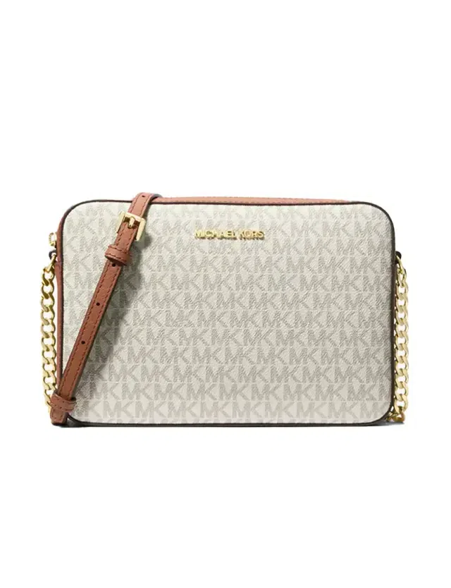Jet Set Large Printed Logo Crossbody Bag Vanilla