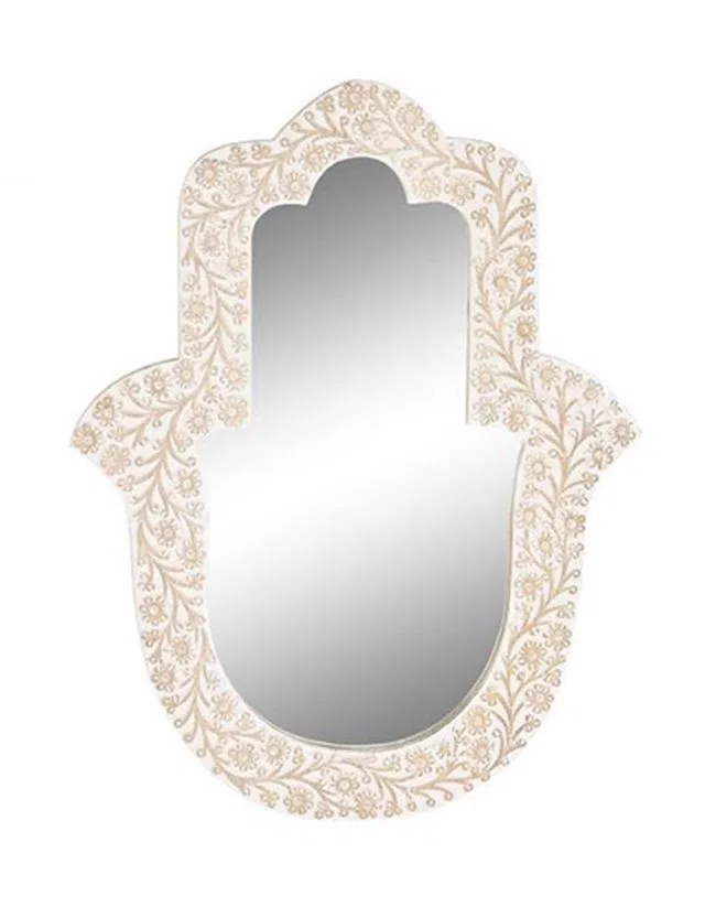 Espejo Hamsa Blanco