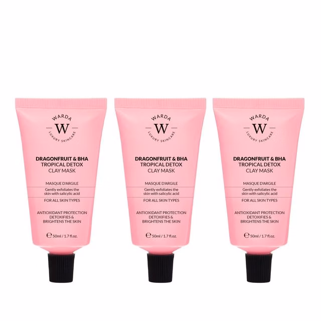3 Máscaras de Argila Detox Tropical Pitaya e BHA 50ml