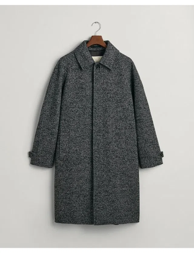 Manteau en laine coupe décontractée Noir