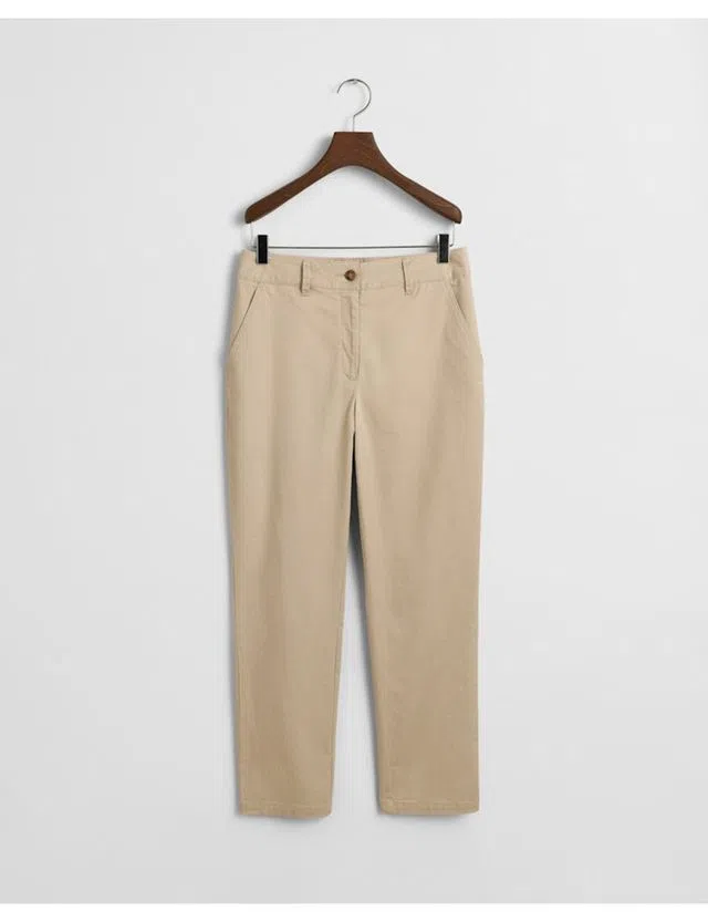 Beige Slim Chino Pants
