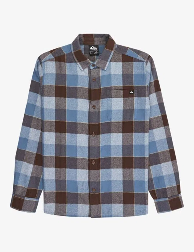 Camisa de mana comprida Motherfly Plaid Preto Kids