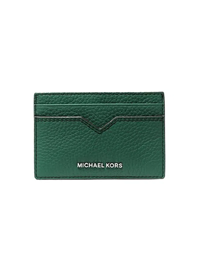 Porta-Cartões Hudson Pebbled Leather Green