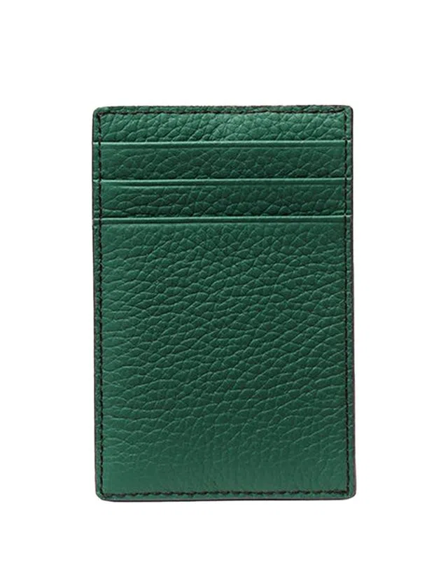 Porta-Cartões Hudson Pebbled Leather Green